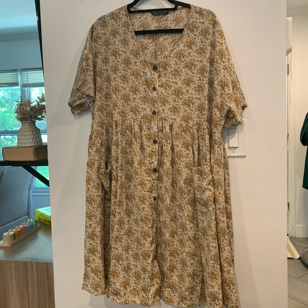 Floral button down dress